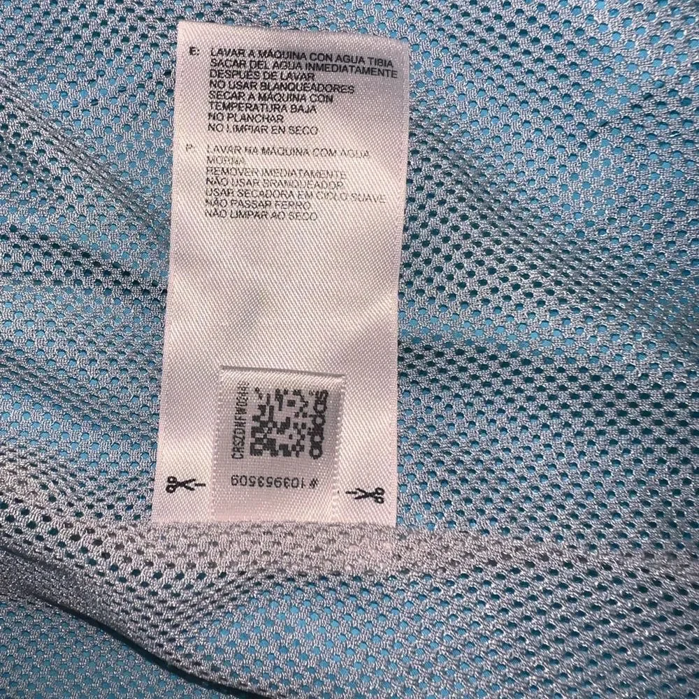 Adidas windbreaker running jacket zip aqua blue neon green athletic L